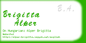 brigitta alper business card